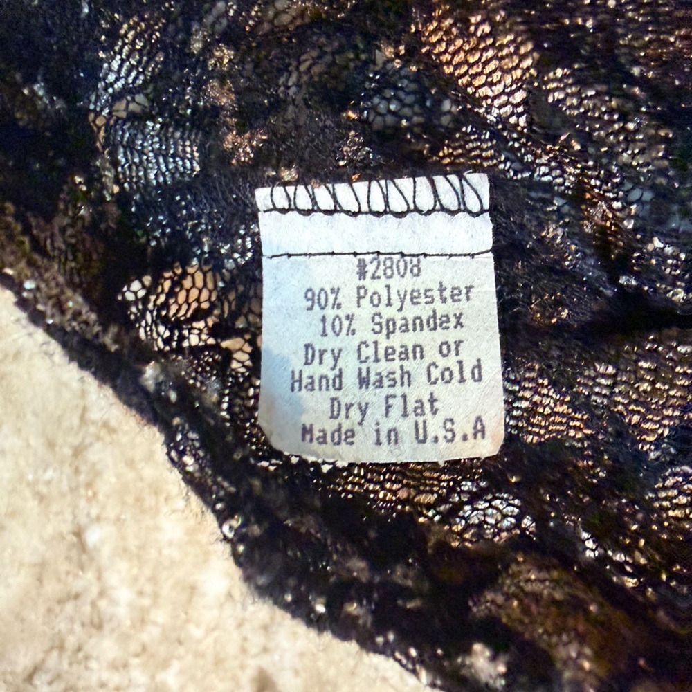 Andria Lieu Black & Gold Lace Top Size M | Dressy Long Sleeve - Picture 5 of 10